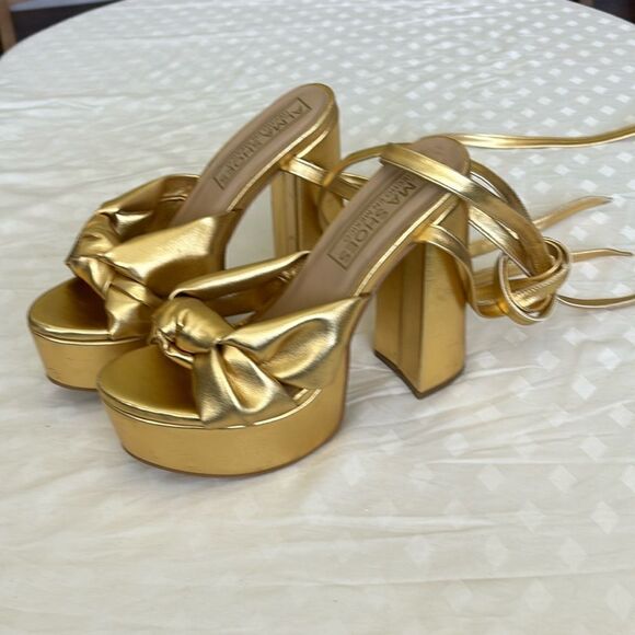 ALMA SHOES made in Mexico gold Platforms - Picture 1 of 5